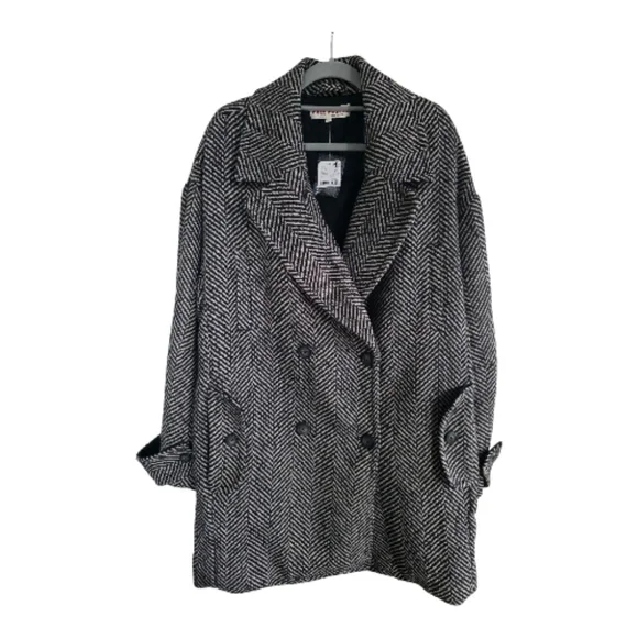 NWT Free People Ari Herringbone Peacoat - Picture 6 of 12